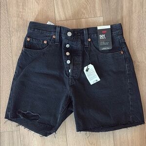Levi's Black 501 Denim Shorts